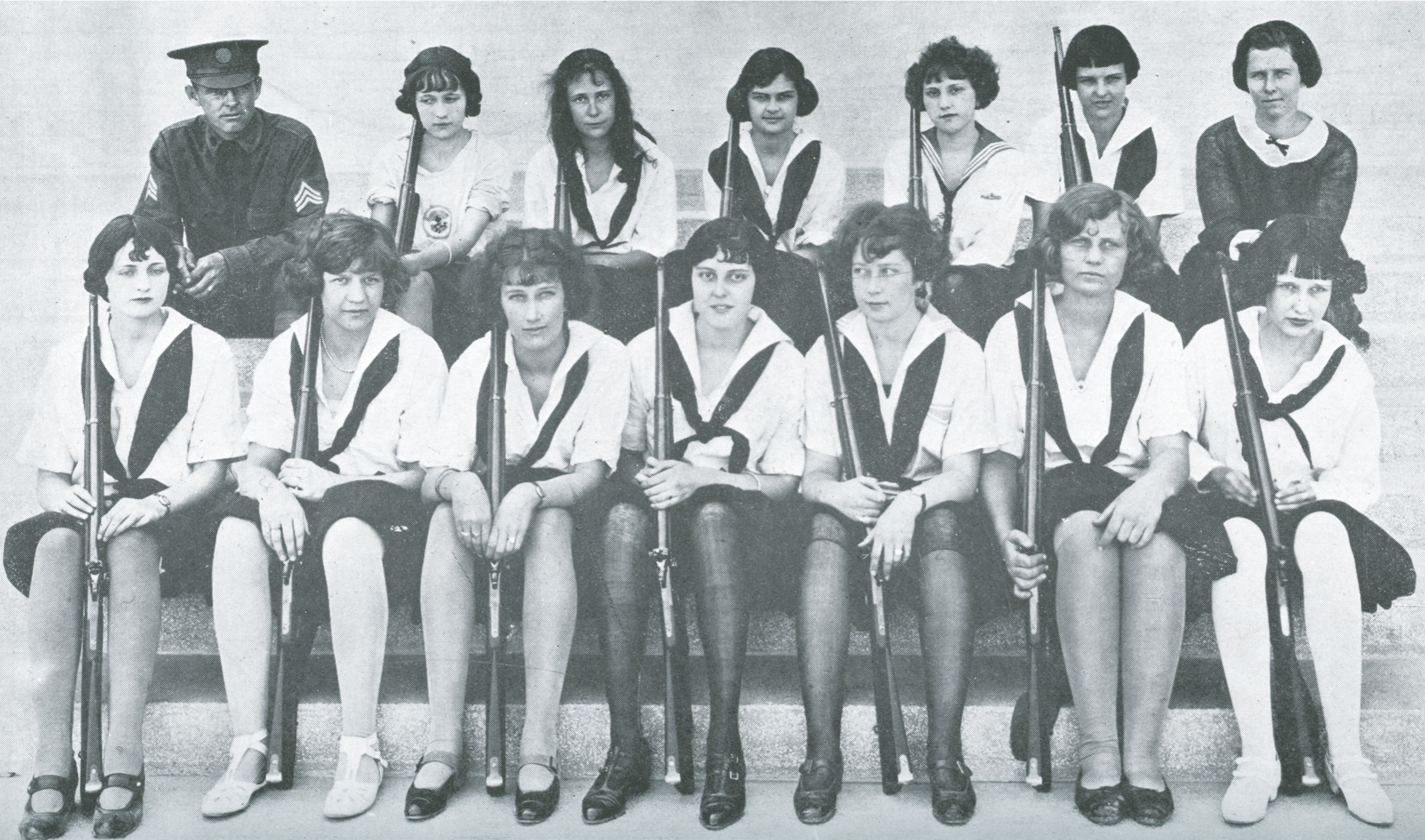 Girls Gun Club photo is from the El Paso High School Yearbook, El Paso, Texas (1923)