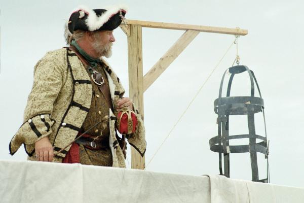 A British nobleman watches for pirates at Middlefaire near Hillsboro, Texas. (Alden Loveshade)